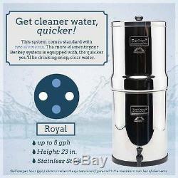 New Royal Premium Berkey Water Purification System with 2 Black Filters