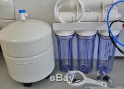 Oceanic 5 Stage RO 50 GPD Reverse Osmosis Water Filter System with Clear Housing