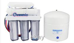 Oceanic 5 Stage Reverse Osmosis Water Filter System with Clear Housing 50 GPD USA