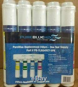 Pure Blue H2O Filter 5PC Reverse Osmosis Filter System Replacement Filters NEW