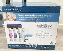 Pure Blue H2O Reverse Osmosis Water Filtration System 3 Stage with Faucet New