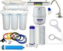 RO Reverse Osmosis Water Filter 6 Stage System UV Light Sterilizer 100 GPD