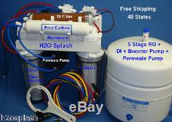 Reverse Osmosis System 5 Stage 100/150 gpd RO DI/Booster/Permeate Water Filter