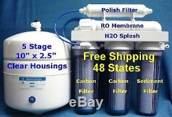 Reverse Osmosis System 5 Stage RO 100/150GPD Clear withtank Drink Water Filter H2O
