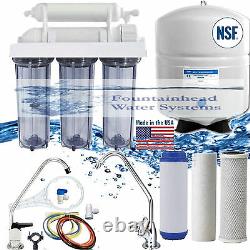 Reverse Osmosis System 75 GPD Water Filter Clear Housings Choice of Faucets