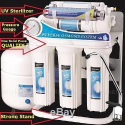 Reverse Osmosis Ultraviolet Sterilizer Water Filter System UV RO 6 Stage 100 GPD