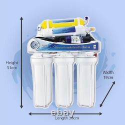 Reverse Osmosis Water Filter System 50 GPD 6 Stage Pumped for Residential Use