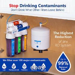 Reverse Osmosis Water Filtration System Clear RO plus 4 Free Filters 100 GPD