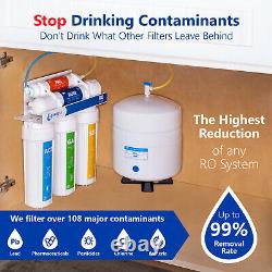 Reverse Osmosis Water Filtration System RO plus 4 Free Filters 50 GPD