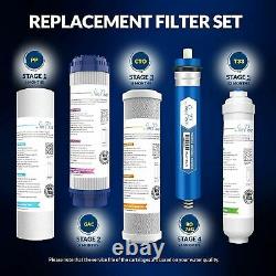 Reverse Osmosis Water Filtration System T1-5 Stage Under Sink RO Water Filter