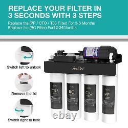 SimPure 400GPD 8-Stage UV Reverse Osmosis System 6-Month Water Filter Filtration