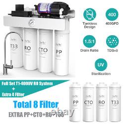SimPure 400 GPD 5 Stage UV Reverse Osmosis RO Water Filter System TDS Reduction