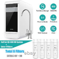 SimPure Q3-600 GPD Reverse Osmosis Tankless RO Water Filtration System+4Filters