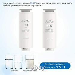 SimPure RO Reverse Osmosis Drinking Water Filtration System TDS Reduction 400GPD