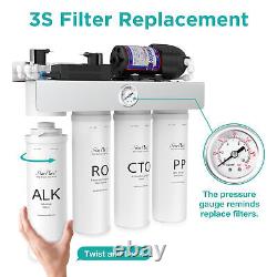 SimPure T1-400GPD 8-Stage UV Reverse Osmosis System Alkaline pH+ 7 Water Filters