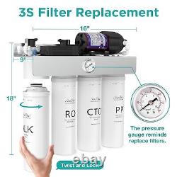 SimPure T1-400 GPD 8 Stage UV Reverse Osmosis Tankless RO Water Filter System