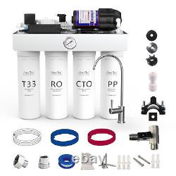 SimPure T1-400 GPD UV Reverse Osmosis RO Water Filter System Under Sink+4Filter