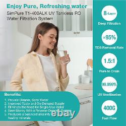 SimPure WP2-400GPD 8-Stage UV Alkaline pH+ Reverse Osmosis Drinking Water System
