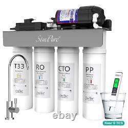 SimPure WP2-400GPD 8 Stage UV RO Reverse Osmosis Water Filter System & TDS Meter