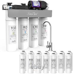 SimPure WP2-400GPD UV 8-Stage Water Reverse Osmosis System 0 TDS+2-Year Filters