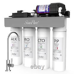 SimPure WP2-400GPD UV Alkaline pH+ Reverse Osmosis Water System+LCD TDS PH Meter
