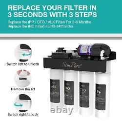 SimPure WP2-400 GPD UV 8-Stage Alkaline pH+ Reverse Osmosis Water Filter System