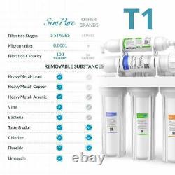 Simpure 5 Stage RO Drinking Water Filter Reverse Osmosis System Faucet Purifier