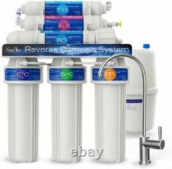 T2-100GPD 6 Stage Alkaline Reverse Osmosis Drinking Water Filter System Purifier