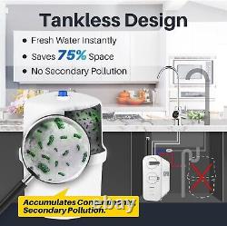 Tankless Reverse Osmosis System, 600 GPD Fast Flow, 1.51 Pure to Drain