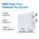 Tankless Reverse Osmosis Water Filtration System, 400 Gpd, 1.51 Pure To Drain