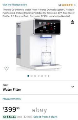 Thereye Countertop Water Purifier, Reverse Osmosis 7 Stage Purification