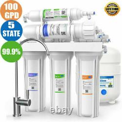 To PR 100 GPD 5 Stage Reverse Osmosis Water Filtration System Undersink Filter