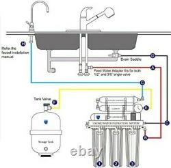Ukoke R075G R08-L 6 Stages Reverse Osmosis Water Filtratior System, Under Sink