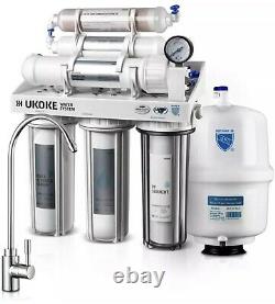 Ukoke UWFS01L 6 Stages Reverse Osmosis Water Filtration System, 75 Gallon, White