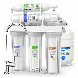 Under Sink 5 Stage Reverse Osmosis Drinking Water Filter System 75GPD Purifier N