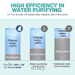 WP1-100 GPD 8-Stage UV Countertop Reverse Osmosis Water Filter System +6 Filters