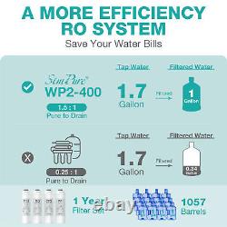 WP2-400GPD 8 Stage UV Under Sink Reverse Osmosis Water Filter System & TDS Meter