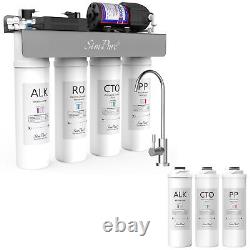 WP2-400 GPD 8-Stage UV Reverse Osmosis Alkaline pH+Water Filter System+3Filters