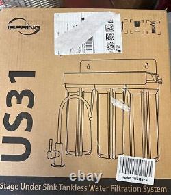 Water Filter System Purifier iSpring US31 3-Stage Reverse Osmosis Drinking