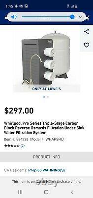 Whirlpool Pro Series Triple-Stage Carbon Block Reverse Osmosis Filtration System