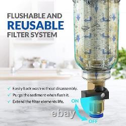 Whole House Spin Down Pre-Filter & 3-Stage 20 x4.5 Water Filter Housing System