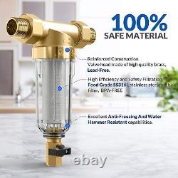 Whole House Spin Down Sediment & 3-Stage 20 x 4.5 Water Filter Housing System