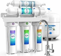100 Gpd Système De Filtration D'eau À Osmose Inverse 5 Étapes + 7 Filtres Supplémentaires