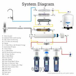 12 Étape Uv DI Ph 5-1 Alkaline 50gpd Drinking Ro System Avec Bn Designer Faucet