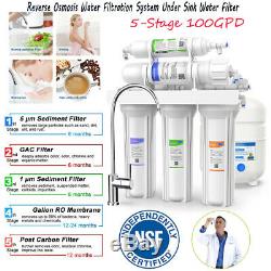 5 Étapes Undersink Système D'osmose Inverse De Filtration D'eau Filtre Ro & Softener100g