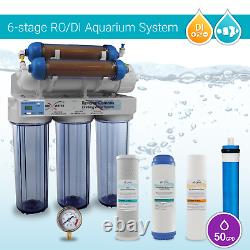 6 Étapes 50 Gpd Système D'osmose Inverse D'aquarium Ro DI + Hm Compteur Tds En Ligne