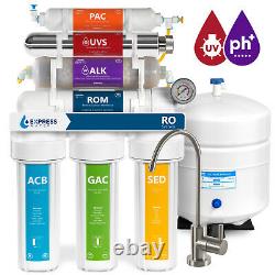 Alkaline Ultraviolet Reverse Osmosis Filtration System Ro Avec Jauge 100 Pib