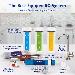 Alkaline Ultraviolet Reverse Osmosis Filtration System Ro Avec Jauge 100 Pib