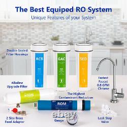 Déionisation Inverse Osmosis Water Filtration System Ro DI Avec Jauge 100 Gpd
