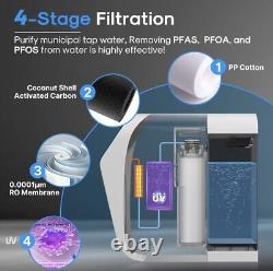 Filtration System, 4 Stage RO Water' 
<br/>  <br/>    Système de filtration d'eau par osmose inverse ICEPURE pour comptoir, 4 étapes RO?filtration??,4?RO?'